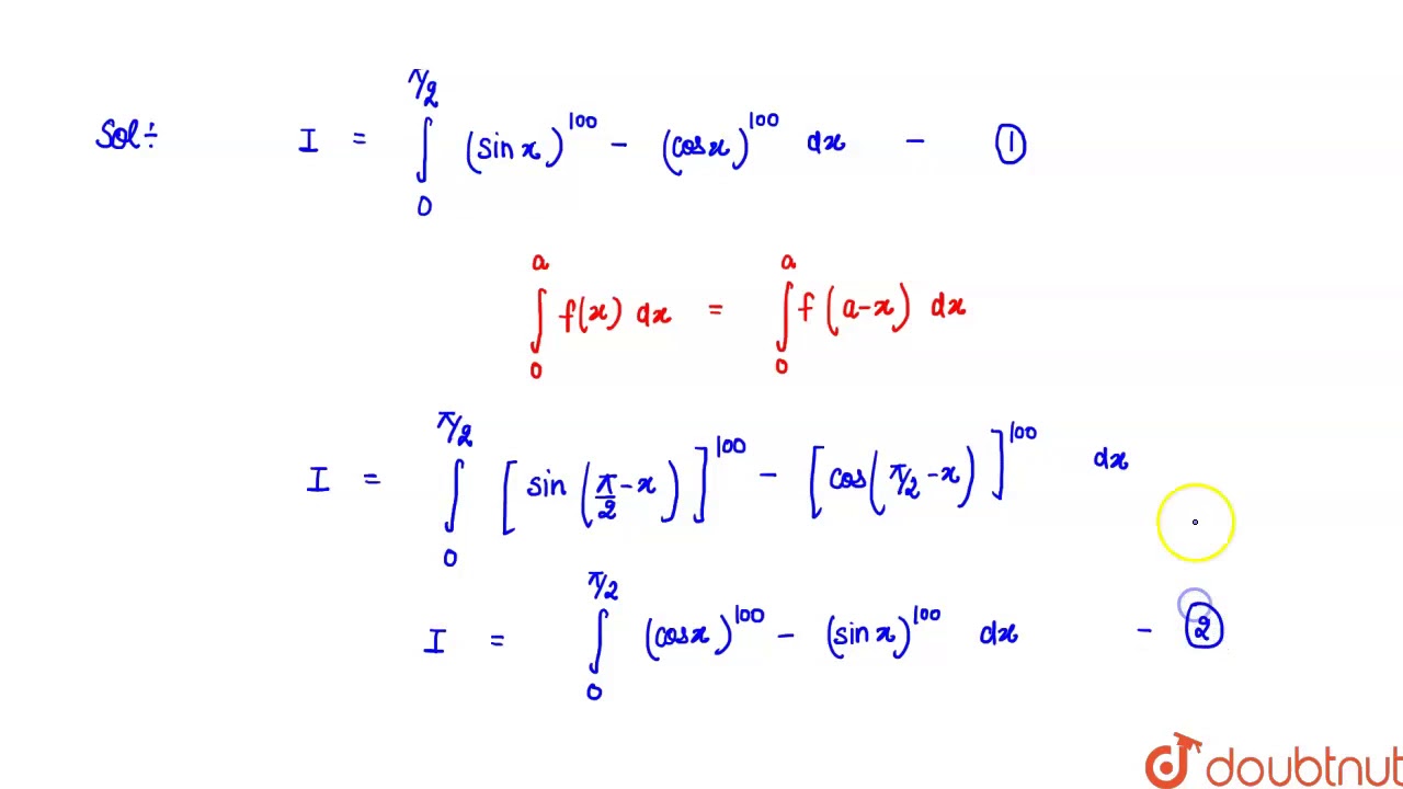 The value of the integral ` int _(0)^(pi//2) (sin ^(100)x