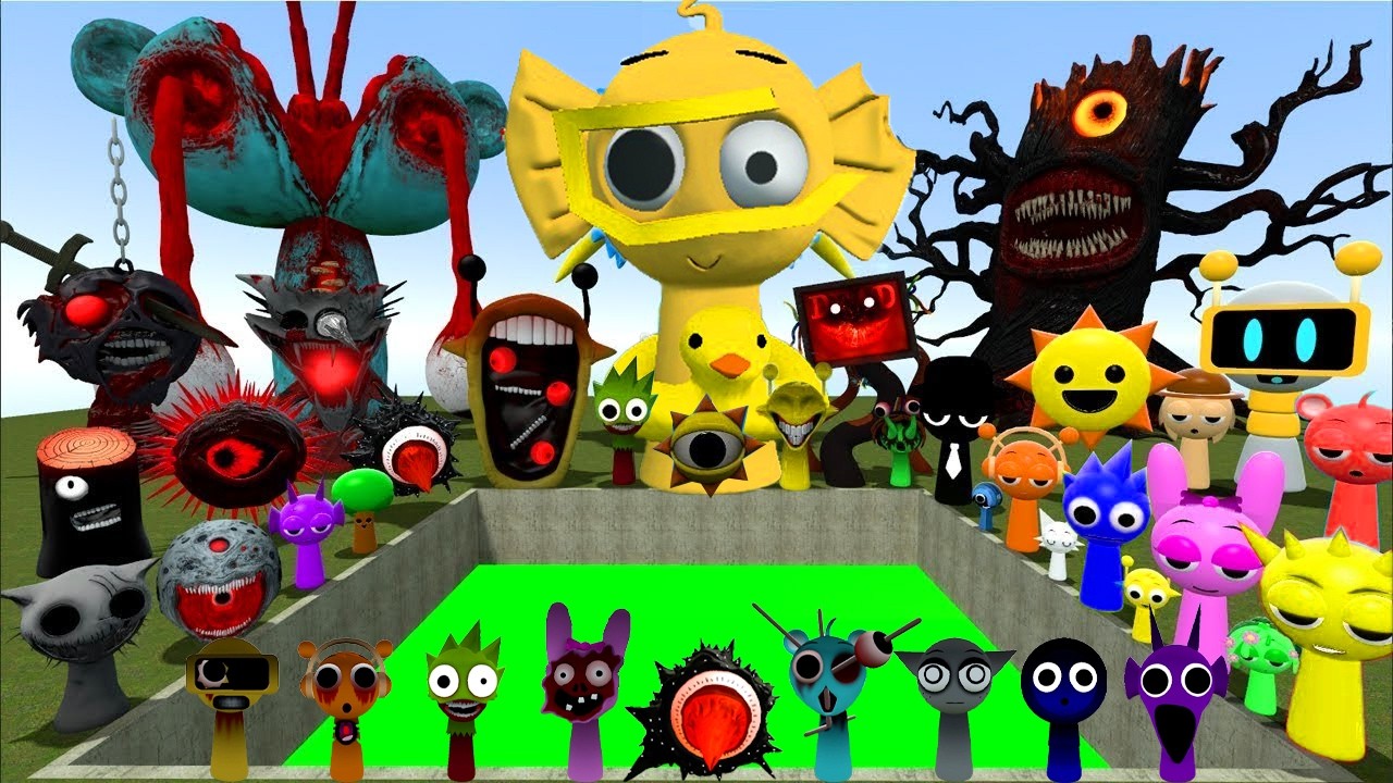 DESTROY SPRUNKI MR SUN MOON TREE FUN COMPUTER ALL PHASE SPARTAN KICKING in ACID HOLE GMod