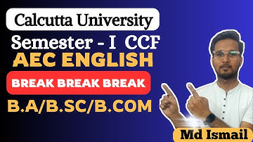 AEC ENGLISH | Break, Break, Break | B.A/B.SC/B.Com | Calcutta University| Alfred lord Tennyson|