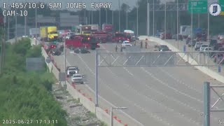 All lanes of southbound I-465 on Indy's west side closed due to crash
