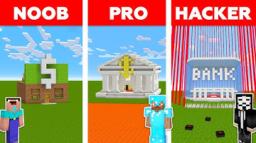 Minecraft NOOB vs PRO vs HACKER : SECURE BANK CHALLENGE in minecraft / Animation
