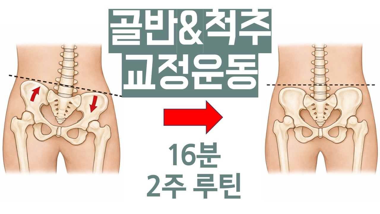[골반&척추 교정 특집]삐뚤어진 골반과 척추를 함께 교정하는 16분 체형 교정 운동