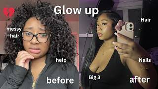 Full Glow Up Transformation | Hair , Nails, Lashes & Brows 🩰