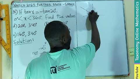 WASSCE 2025 Further Mathematics Past Question | Trigonometry Solution (Qn 35, Sec. A) Ghana