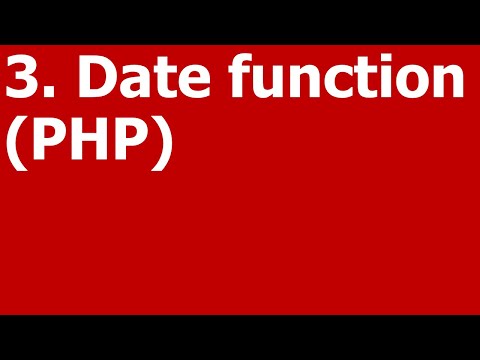 3. Date function (PHP)