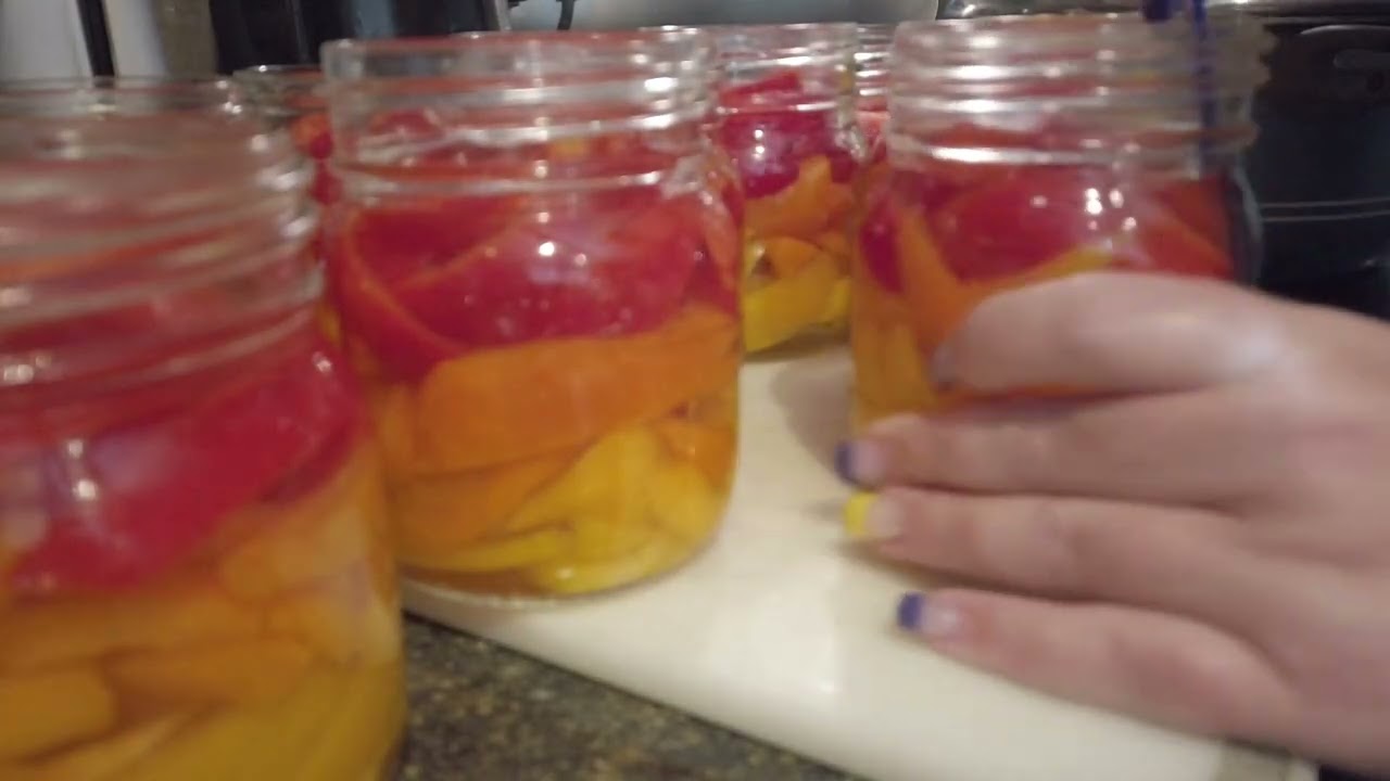 Glass lid canning Bell Peppers