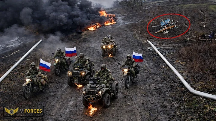 Horrible! Ukrainian drones mercilessly destroyed a Russian motorcycle convoy stuck in Pokrovsk