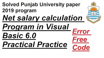 PU Past Solved Paper 2019 Salary Sheet