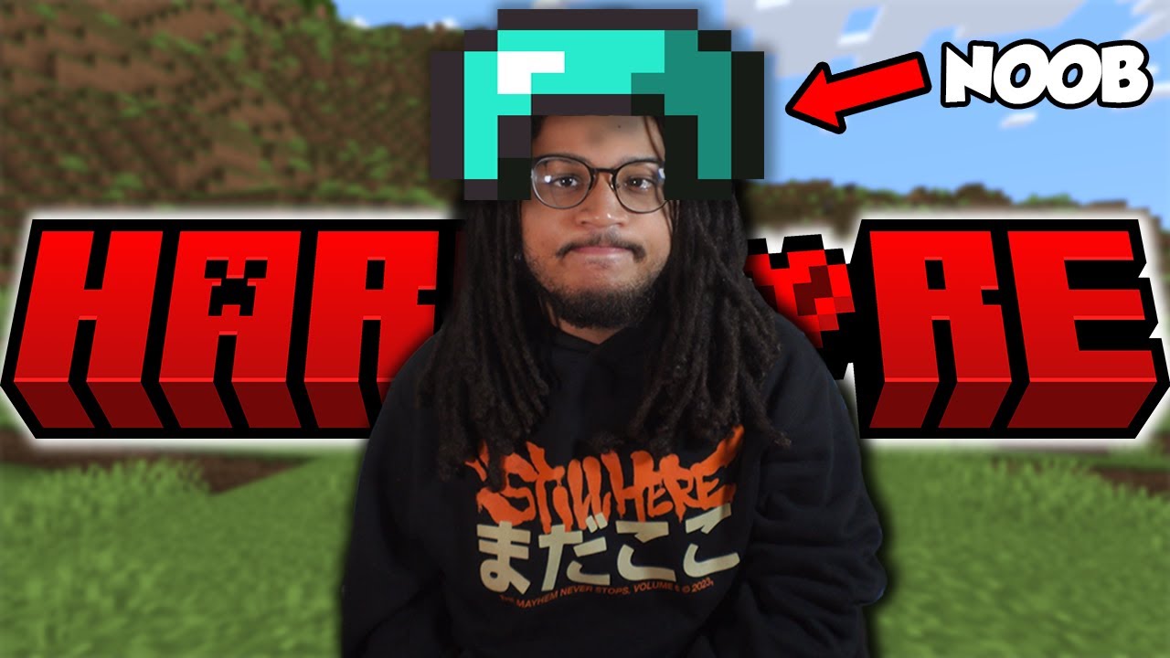 Minecraft Noob Plays HARDCORE MINECRAFT For The FIRST TIME! (im cooked)