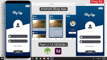 Android Blog App | Adobe Xd Blog App UI |  Part 1 ( UI DESIGN )
