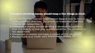 TAX TIP TUESDAY-Avoiding scammers when making charitable donations