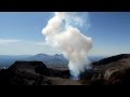 Smoke and fumes from inside gorely volcano near petropavlovsk kamchatka russia