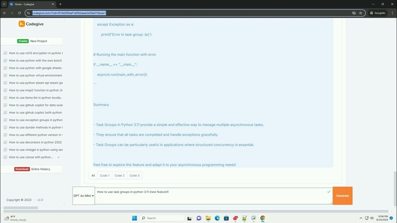 How to use task groups in python 3 11 new feature - YouTube