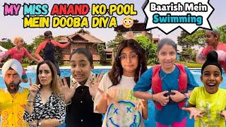 My Miss Anand Ko Pool Mein Dooba Diya - Baarish Mein Swimming | RS 1313 VLOGS | Ramneek Singh 1313