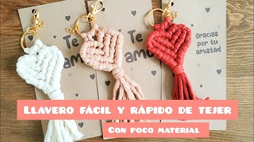 Llavero corazón tejido a macramé