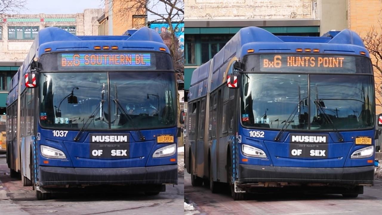 NYCT Bus: 2018 New Flyer XN60s #1037 & #1052 on the Bx6 / Bx6 SBS