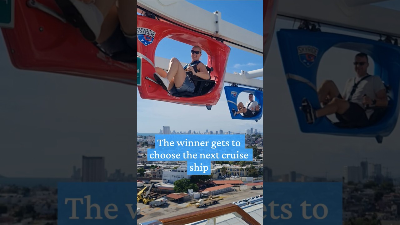 Sky bikes on Carnival Panorama… but this time it’s RACE DAY! #GateToGangwayWithDanAndCat