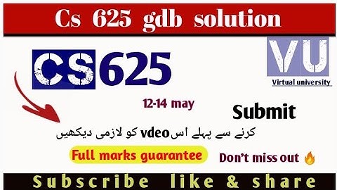 CS625 GDB SOLUTION 2025|VIRTUAL UNIVERSITY GDB