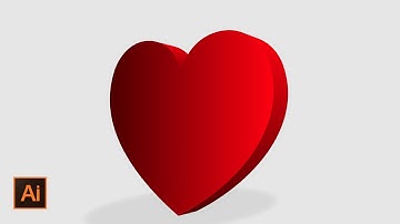 How to draw 3D Perspective Poker HEART Icon in Adobe Illustrator | DesignMentor