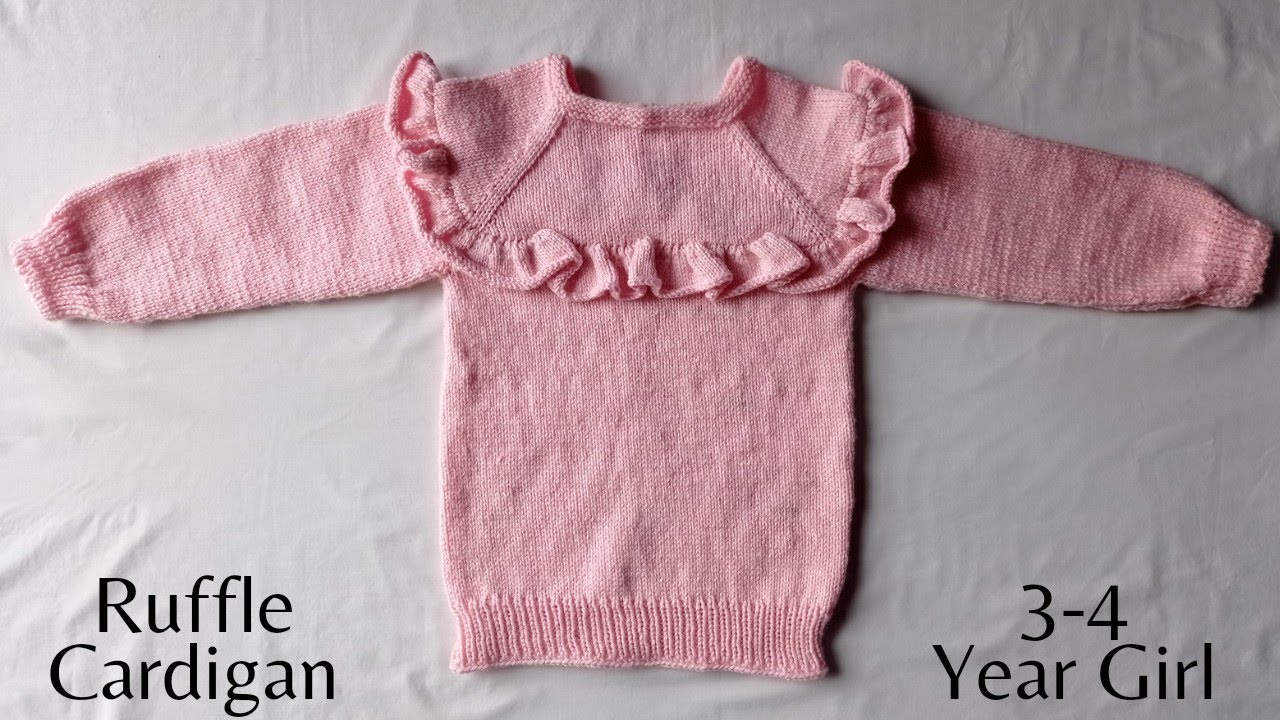 Ruffle Cardigan Knitting for 3-4 Year Old Girl