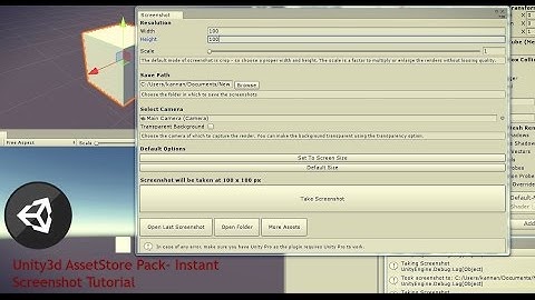 Unity3d AssetStore Pack - Instant Screenshot Tutorial