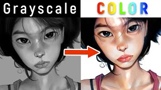 Grayscale to Color Painting - USE THE RIGHT LAYERS! #ad