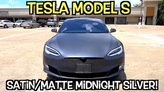 1 of a Kind Satin Midnight Silver Tesla Model S! | EVS Vlog