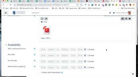 Moodle - Creating Assignments