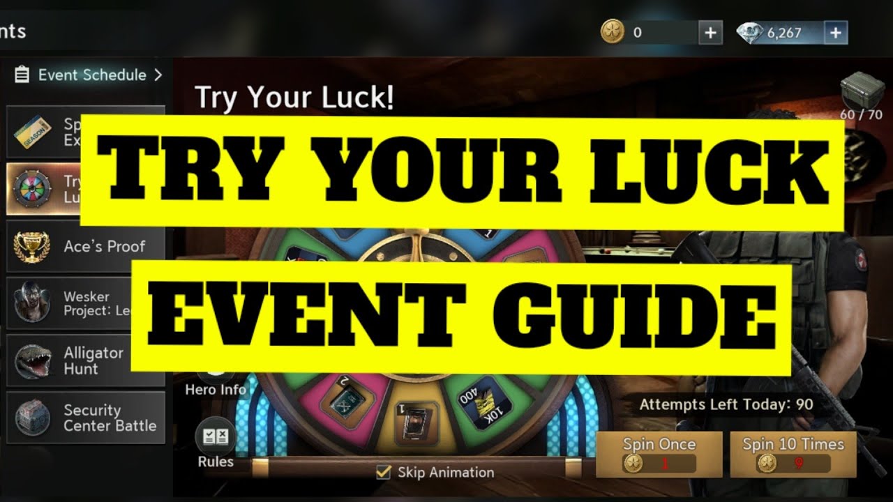 Try Your Luck Event Guide In Resident Evil Survival Unit 