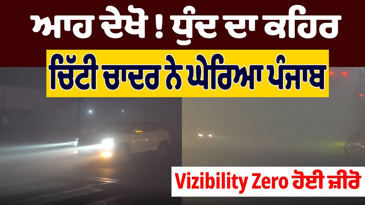 LIVE | Weather Alert | ਆਹ ਦੇਖੋ ! ਧੁੰਦ ਦਾ ਕਹਿਰ, ਚਿੱਟੀ ਚਾਦਰ ਨੇ ਘੇਰਿਆ ਪੰਜਾਬ, Vizibility Zero ਹੋਈ ਜ਼ੀਰੋ