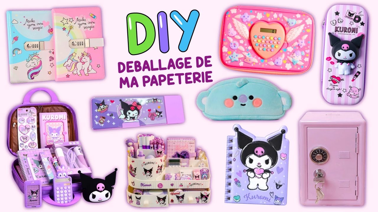 DEBALLAGE DE MA NOUVELLE PAPETERIE - MES FOURNITURES SCOLAIRES KUROMI 