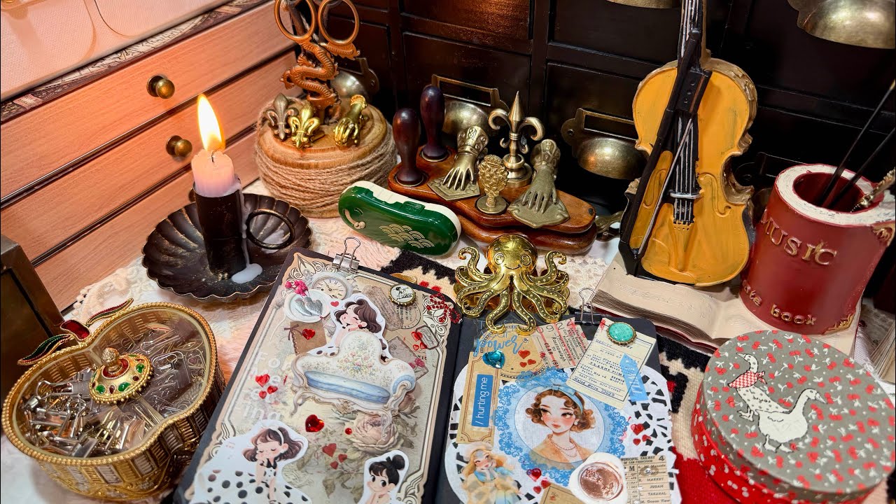 ASMR Scrapbooking With Me / Blue Theme 📘