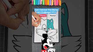 Can I Survive The Disney Art Challenge? PT2 😮 #shorts #drawing #art