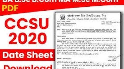 CCSU EXAM DATE SHEET OUT FINAL YEAR CAN SEE THEIR EXAM DATE 2020 OFFICIAL WEBSITE UPDATE #CCSU2020