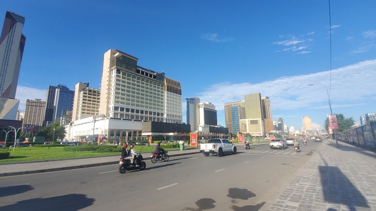 Walking to Phnom Penh, Cambodia Southeast Asia, Heavy Traffic