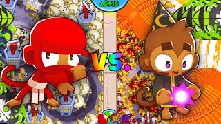 The ULTIMATE BATTLE of The BEST STRATEGY! NINJA VS. WIZARD! (Bloons TD Battles)