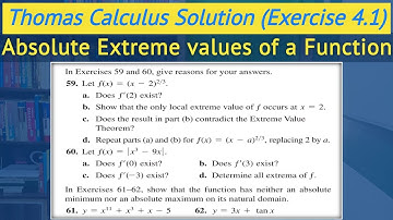 Local extrema critical points urdu hindi | Thomas calculus exercise 4.1 Q59 to Q62 || Lec 11