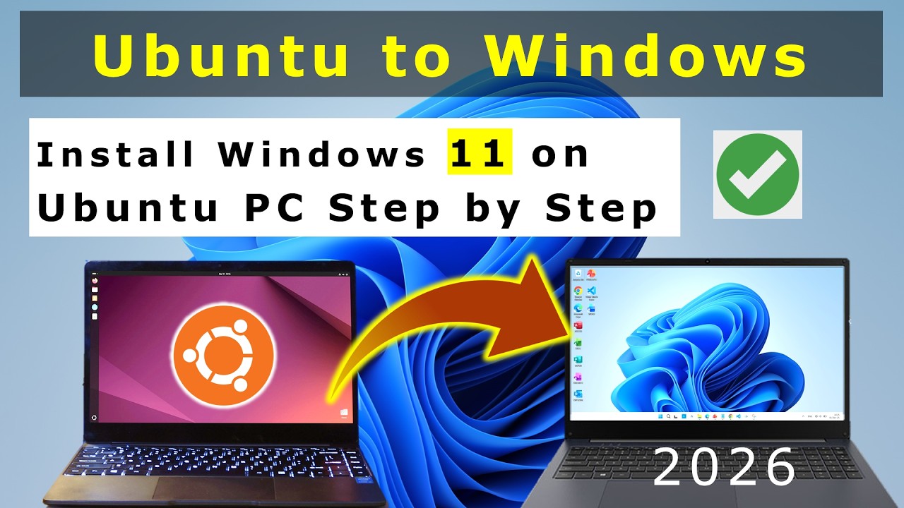 How to Install Windows 11 (Switch from Ubuntu Linux to Windows Step by ...