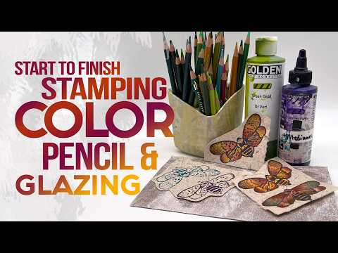 ✨ Foam Stamping, Color Pencil and Transparent Acrylic Glazing on Japanese Paper Full Demonstration