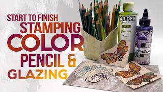 ✨ Foam Stamping, Color Pencil and Transparent Acrylic Glazing on Japanese Paper Full Demonstration