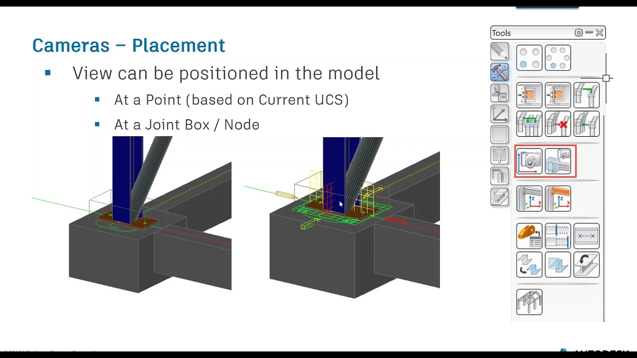 19. Cameras for generating GA drawings and detail nodes in Advance Steel