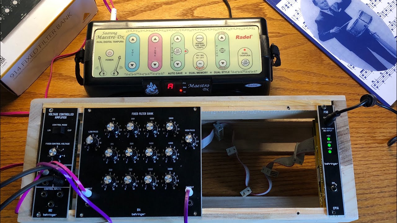 Radel Saarang Maestro DX Tampura and Behringer 914 Fixed Filters