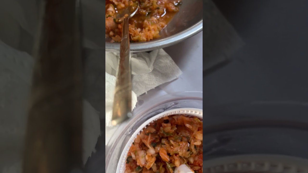 Dehydrate diced Kimchi by centrifuging with Finecut dicer