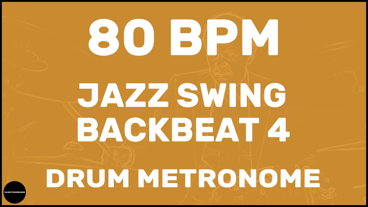 Jazz Swing Backbeat 4 | Drum Metronome Loop | 80 BPM - YouTube