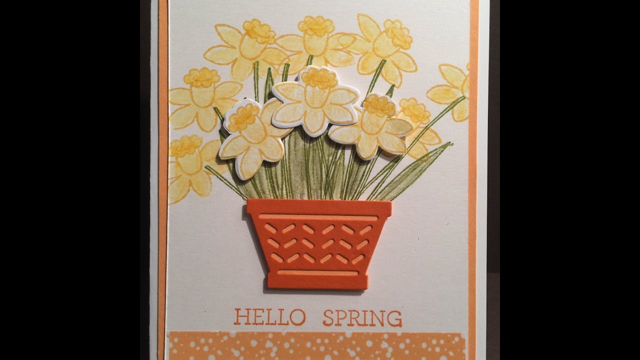 Stampin' Up Basket Bunch Daffodil Easter Card - YouTube