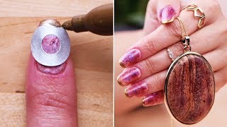Stone Inspired Nails With Office Supplies | DIY Beauty Tips & MORE Makeup Hacks