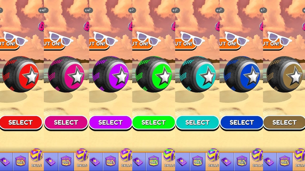 Going Balls Red Pink Purple Green Turquoise Blue Brown Arrow Ball of 7 different colors Android Game