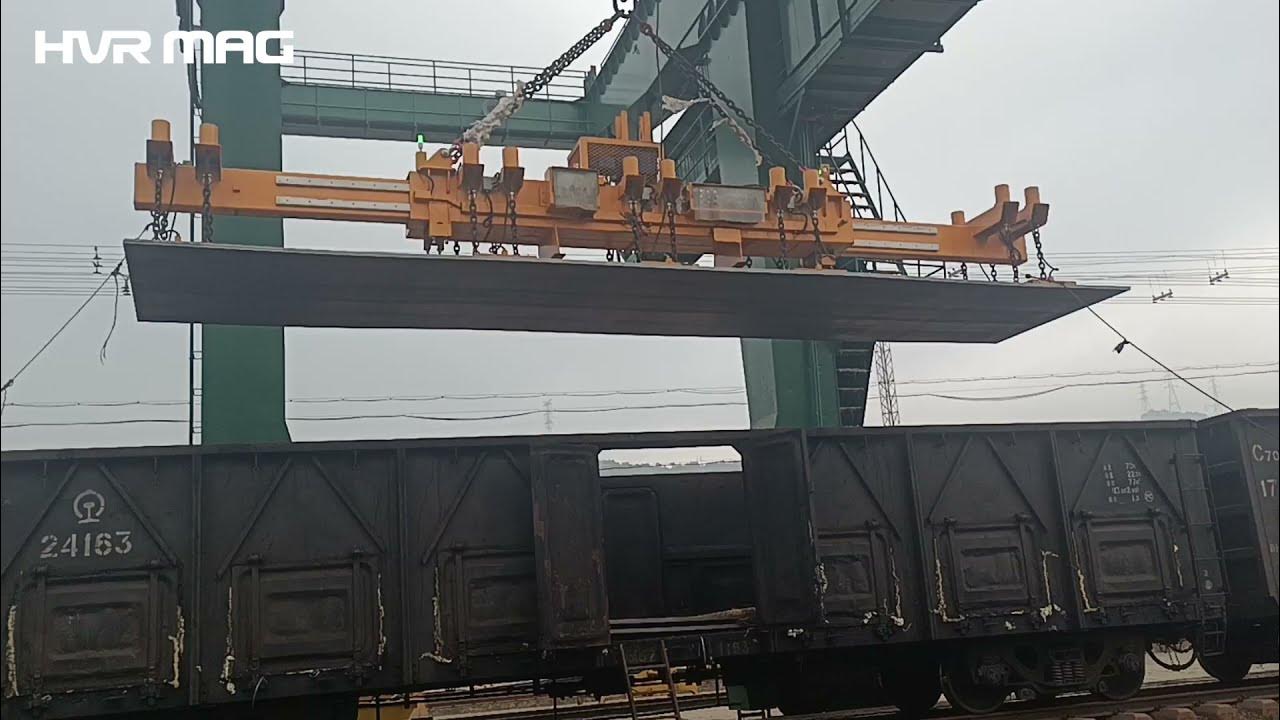 Freight Yard Steel Plate Handling Equipment HVR MAG YouTube