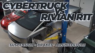 Tesla Cybertruck VS Rivian R1T Suspension & Brake Comparison Up Close!