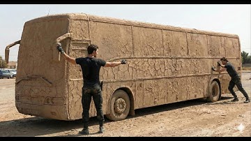 Pulled From A Mud Pit! IMPOSSIBLE Restoration? Deep Cleaning a Biohazard Bus